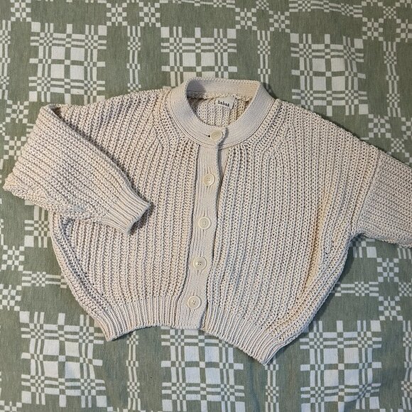 Babaa Cotton Cardigan no8 in Natural - Picture 7 of 9